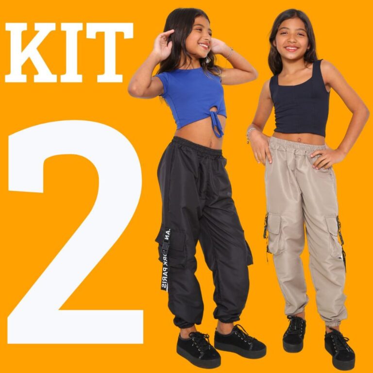 KIT 2 Calça Infantil Jogger Feminina 10 12 14 Par