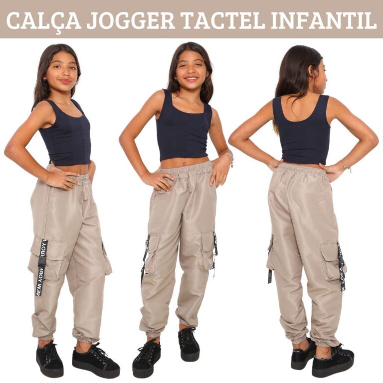 Calça Jogger Infantil Tactel Para Meninas Estilos