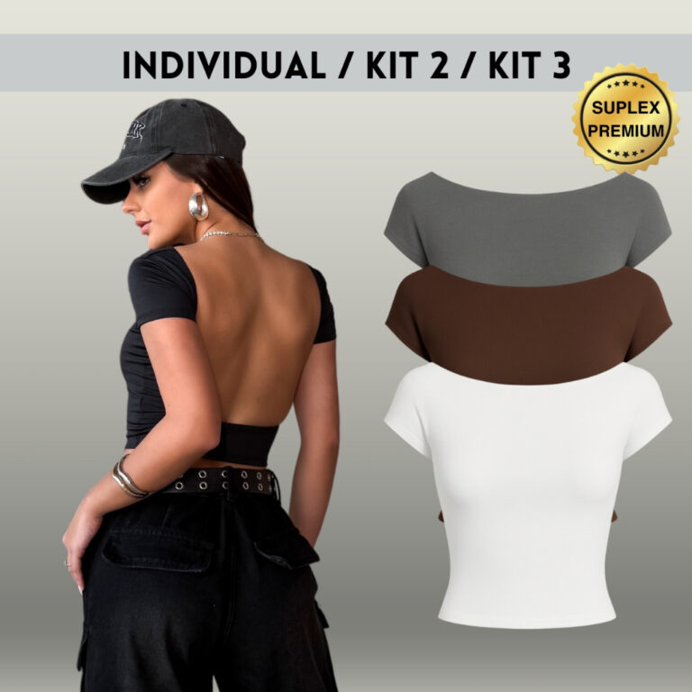 Cropped Costa Nua Suplex Feminina Ombro a Ombro ma