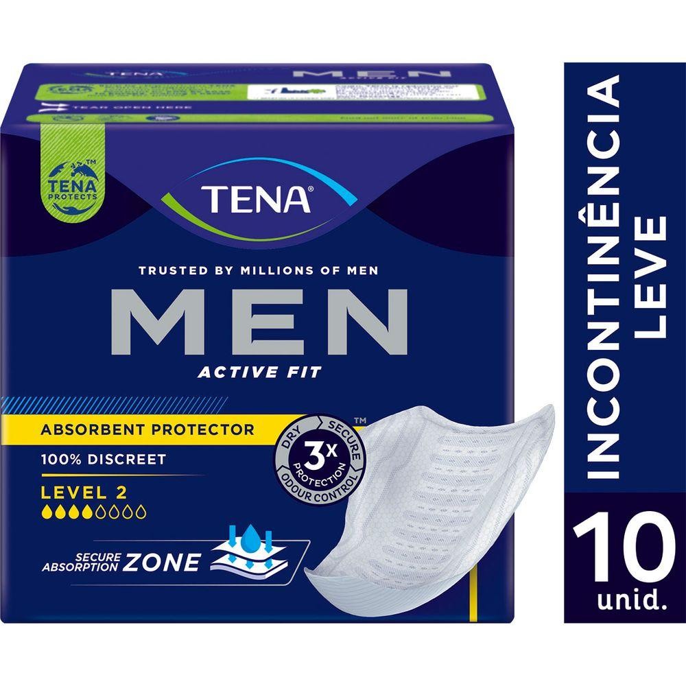 Absorvente Protetor Masculino Tena Men Active Fit 10 Unid