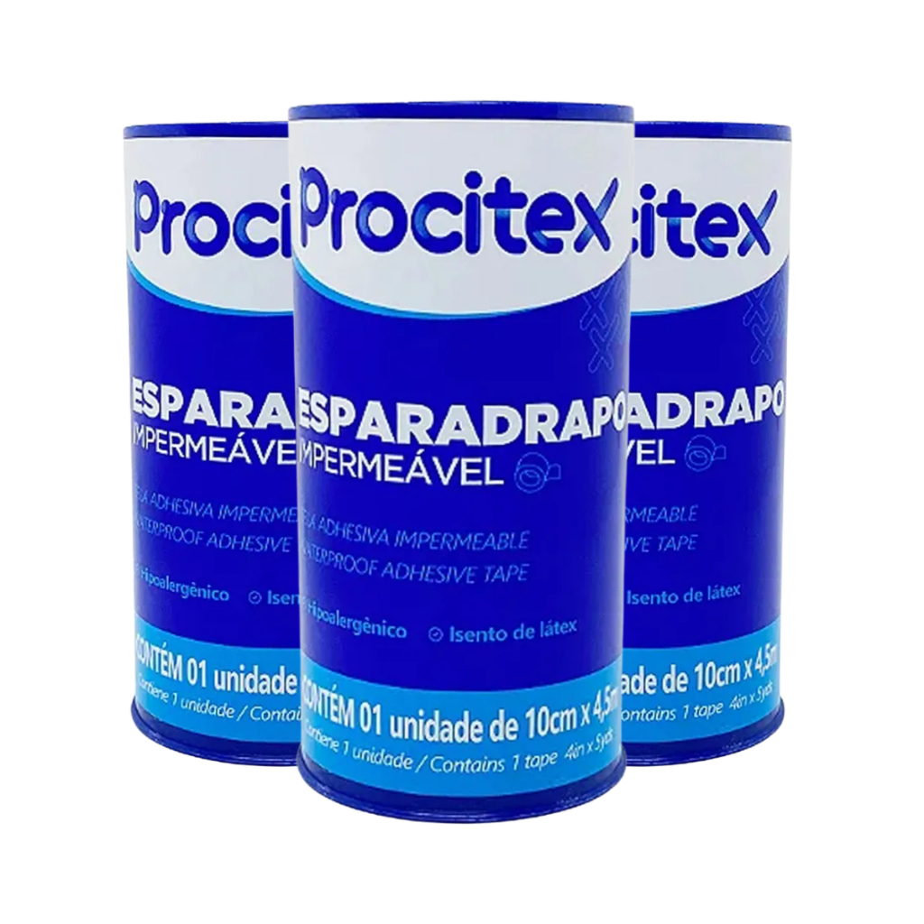 Kit 3 Esparadrapo Procitex Impermeável Cremer 10cm X 4,5m