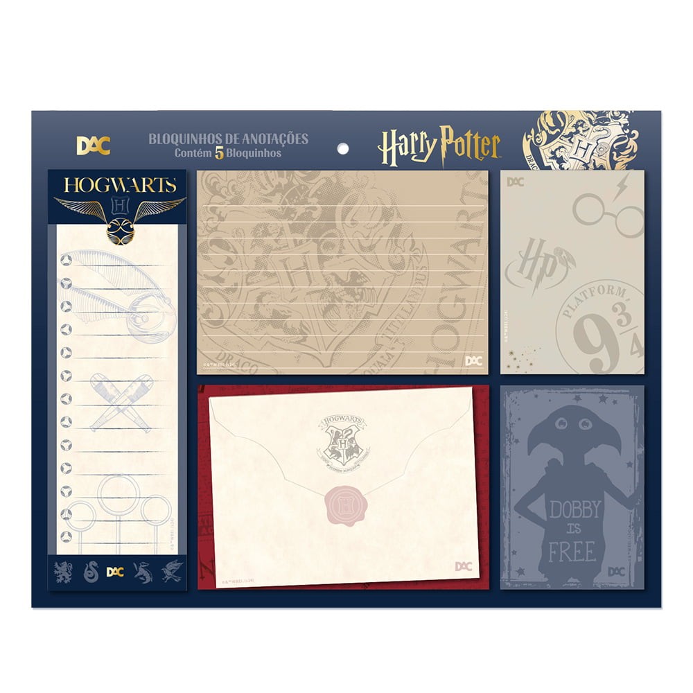 Bloquinhos Harry Potter Anotações c/5modelos 20fls cada Dac