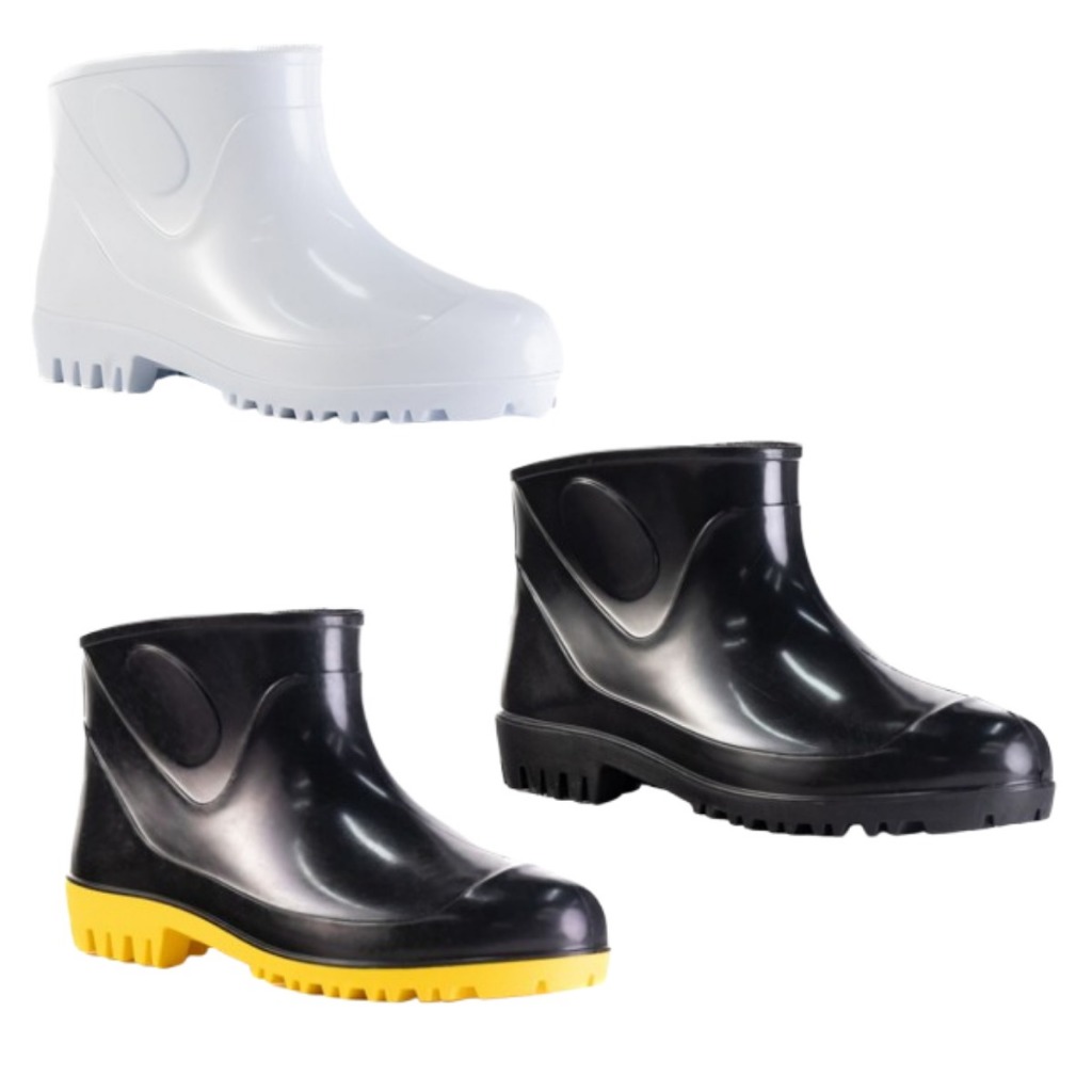 Bota Botina Botinha PVC Cano Extra Curto para Açougue Cozinha Restaurantes Hotel Industrial Abatedou