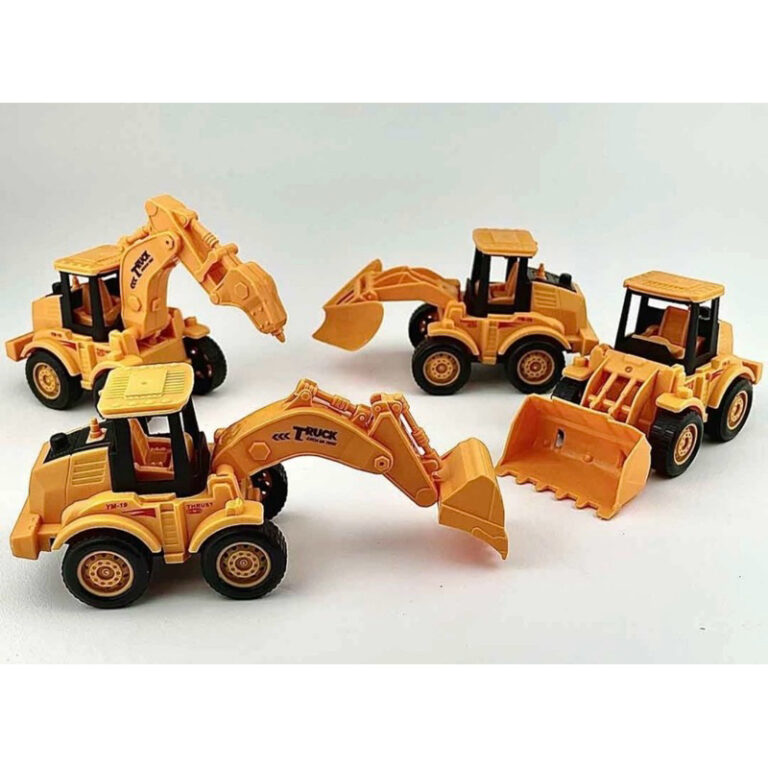 kit 4 Peças  trator, brinquedo, fricção, terra 