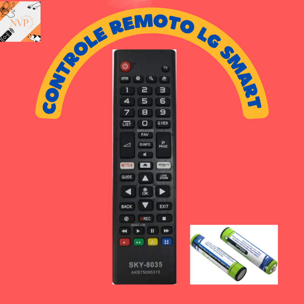 Controle Remoto Compatível com Tv Smart L G   8035/7045 com Pilhas