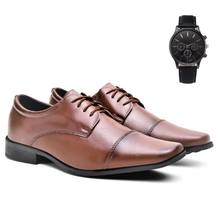 Sapato Social Masculino Oxford Com Cadarço Confor
