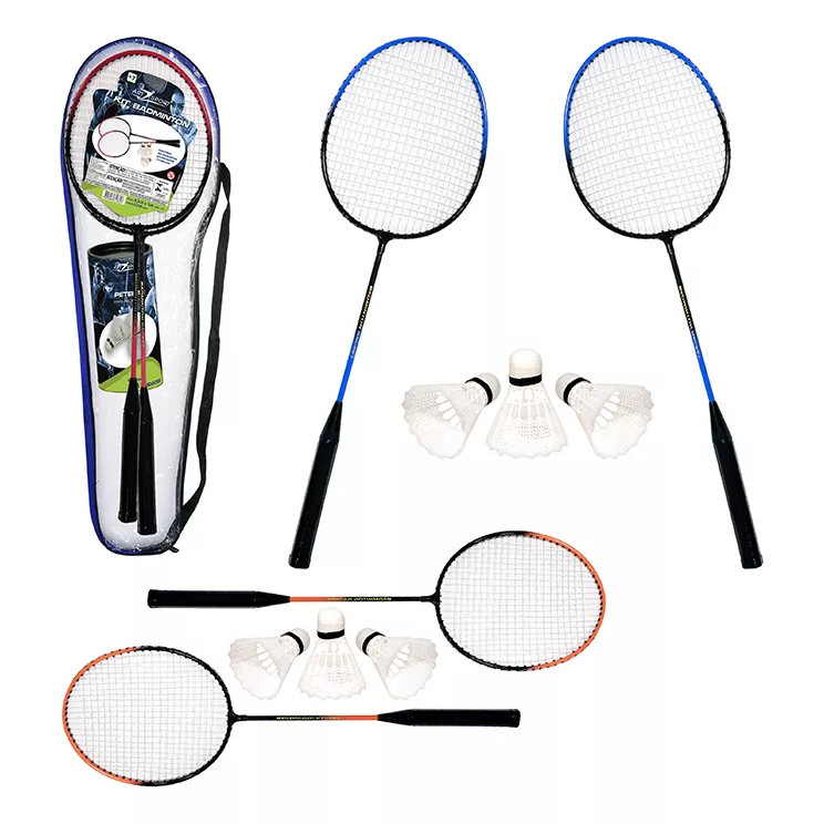 Kit Badminton 2 Raquetes + 3 Petecas + bolsa Compl