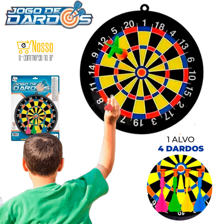 Jogo de Dardos Infantil com Alvo e 4 Setas Brinque