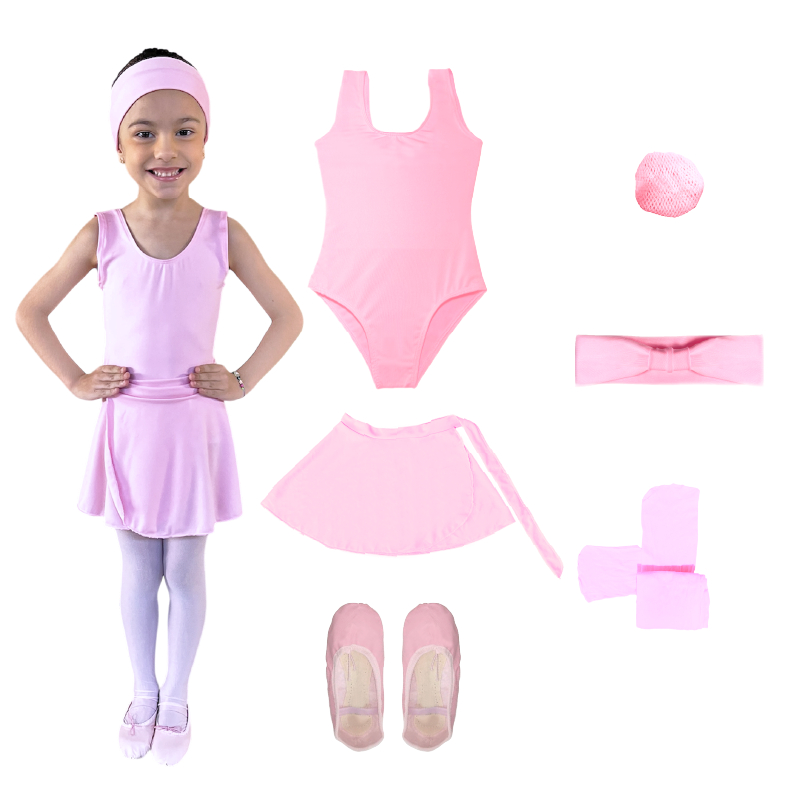 Kit Roupa De Ballet Infantil 6 Itens Uniforme Bailarina