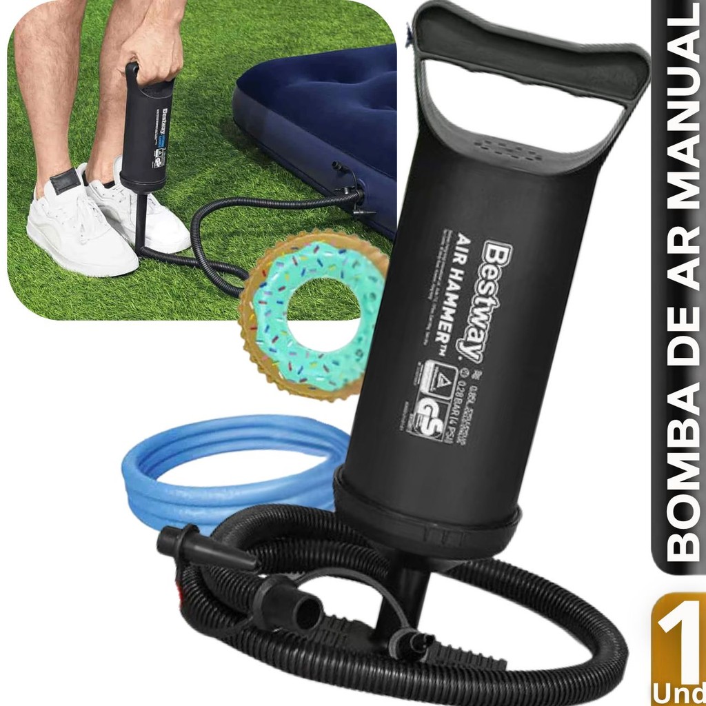 Bomba De Ar Manual Bestway 30cm  Praticidade Para Inflar Colchões, Boias E Mais