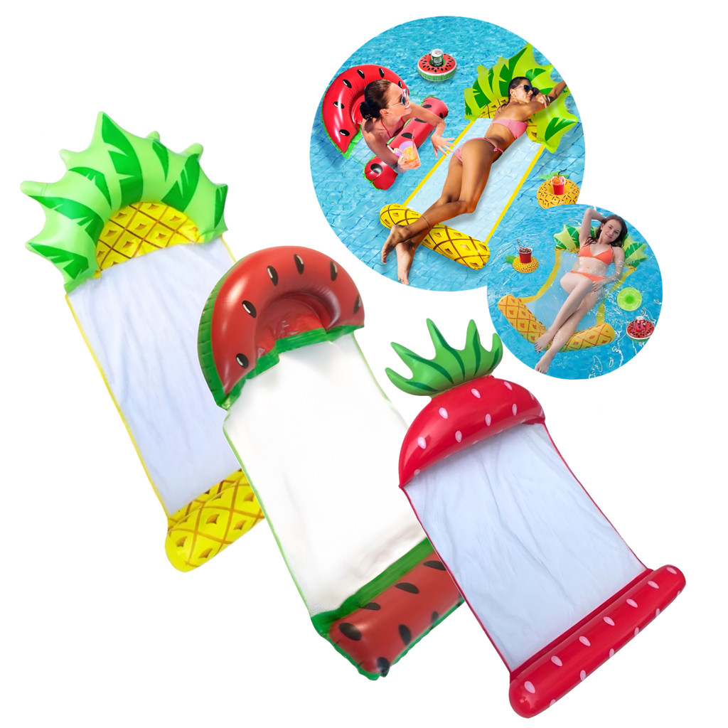 Boia Rede Fruta Esteira Flutuante Inflável Piscina Férias Festa Descanso Verão Praia
