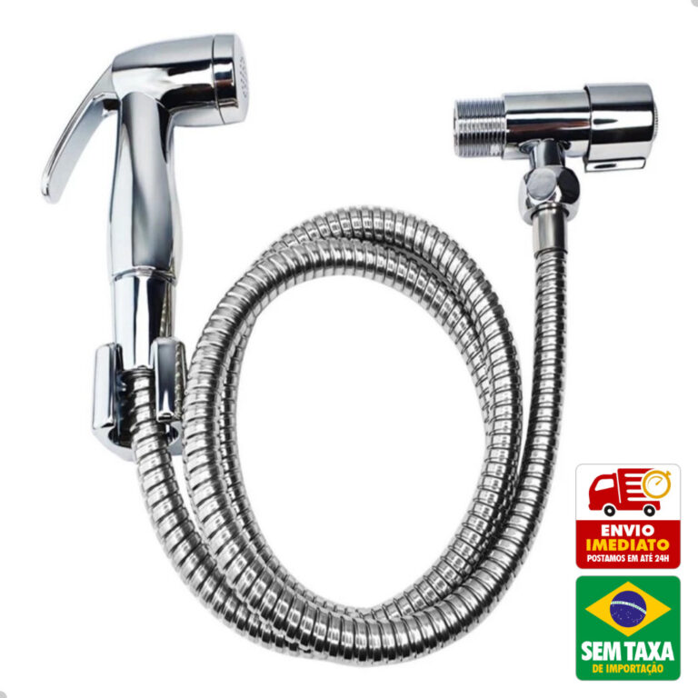 Ducha Higienica Cromada ou Branca PVC com Registro