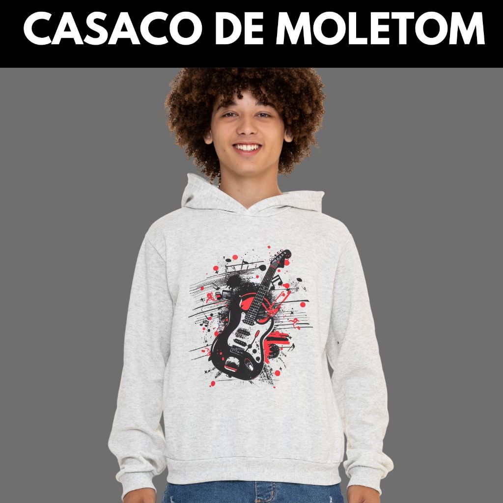 Casaco Juvenil Menino Moletom Peluciado com Capuz 3070-A