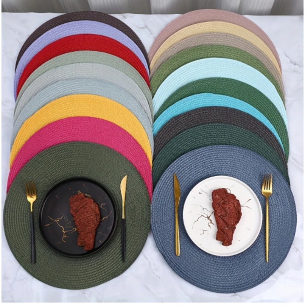 Jogo Americano Kit 4Pçs ou Kit 6Pçs – Redondo de Jantar Mesa Posta Cozinha 38cm