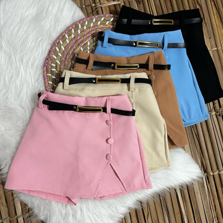 SHORTS SAIA INFANTIL MENINAS ALFAIATARIA COM CINTO