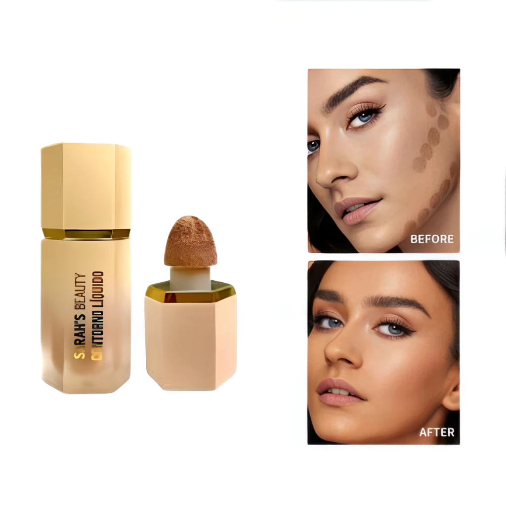 Contorno Líquido Cremoso Sarahs Beauty Fácil Aplicação Efeito Natural Longa Duração