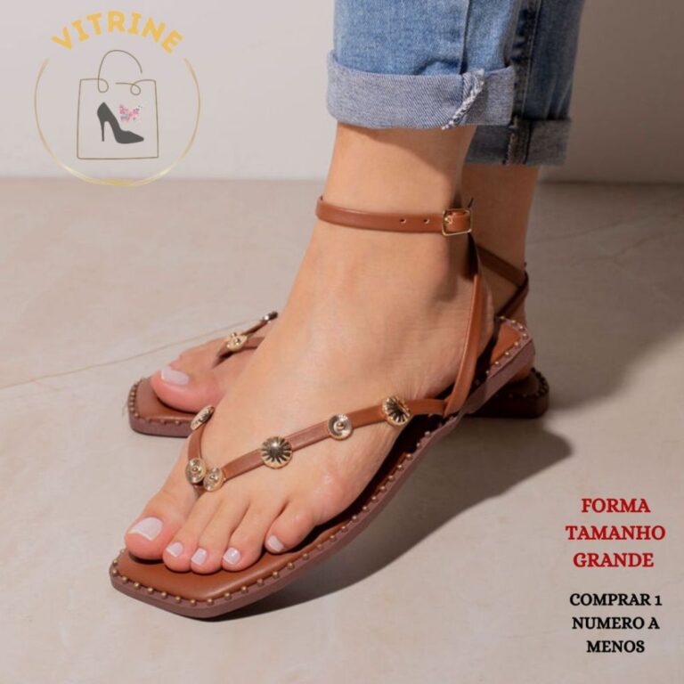 Sandália Rasteirinha Feminina Fivela Aplique Vera