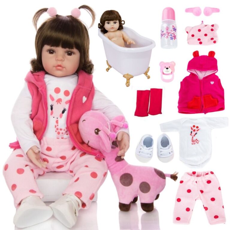 Boneca Bebê Reborn Girafinha Luxo Nova Realista d