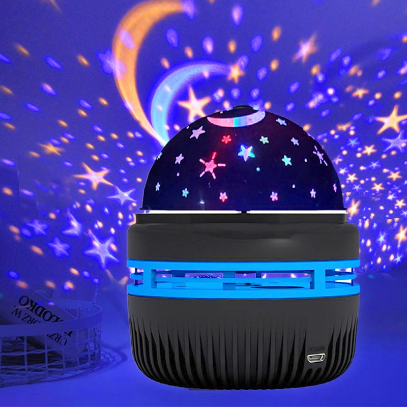 Luminaria Giratoria Estrelada Projetor Ceu Com Estrelas Brilhante Colorido Com Cabo Usb