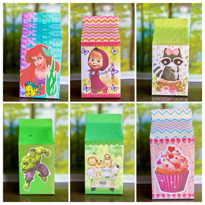10 Caixinhas Milk PEGUE E MONTE- Todos os Temas Personalizadas- lembrancinha festa