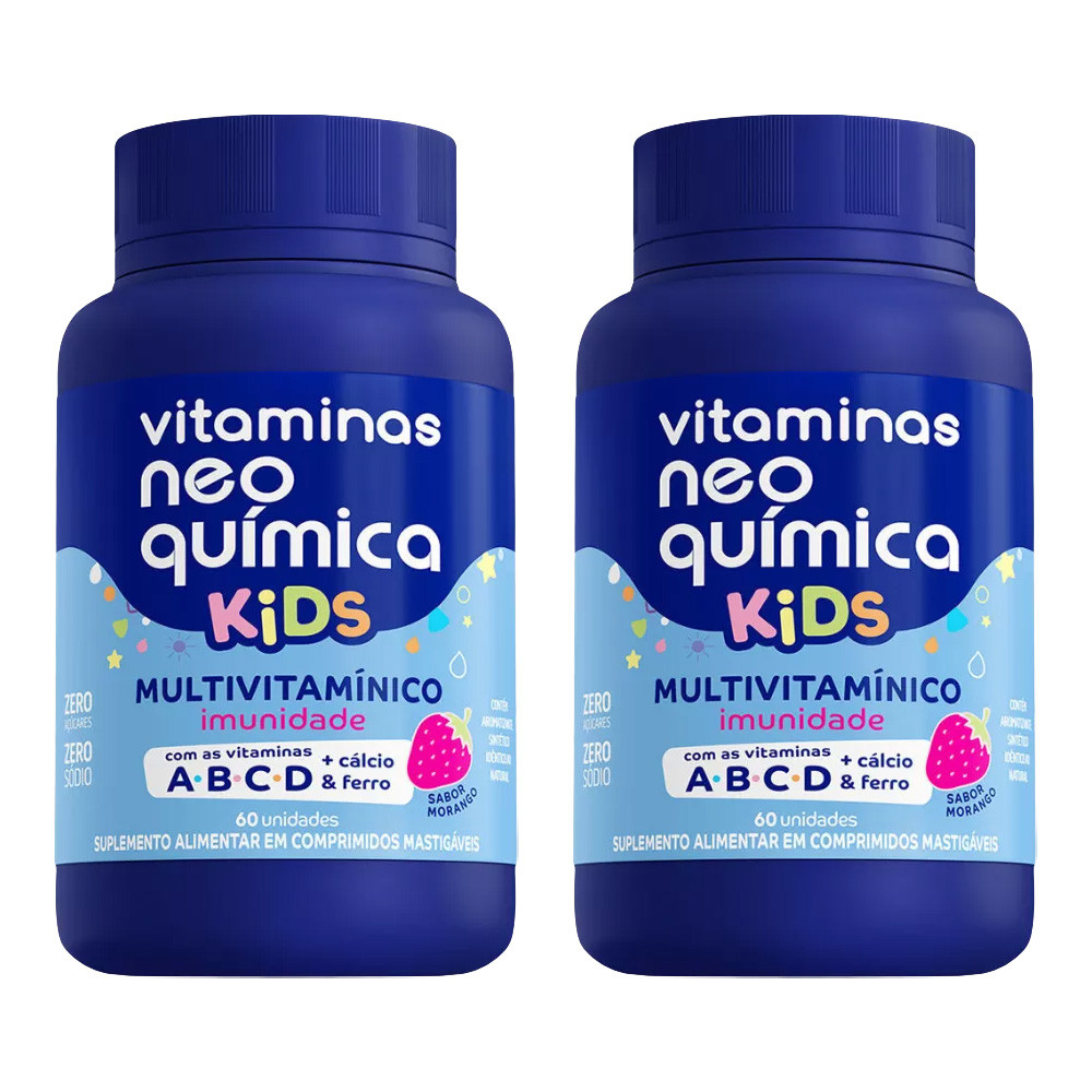 Kit 2 Suplemento Alimentar Morango 60Cpr – Neo Química