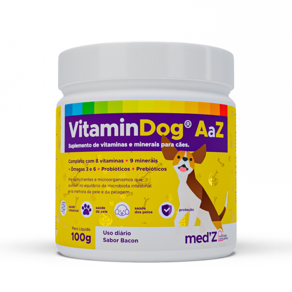 Suplemento Polivitamínico Completo para Pets VitaminDog AaZ com Sabor Bacon – Proteção Total