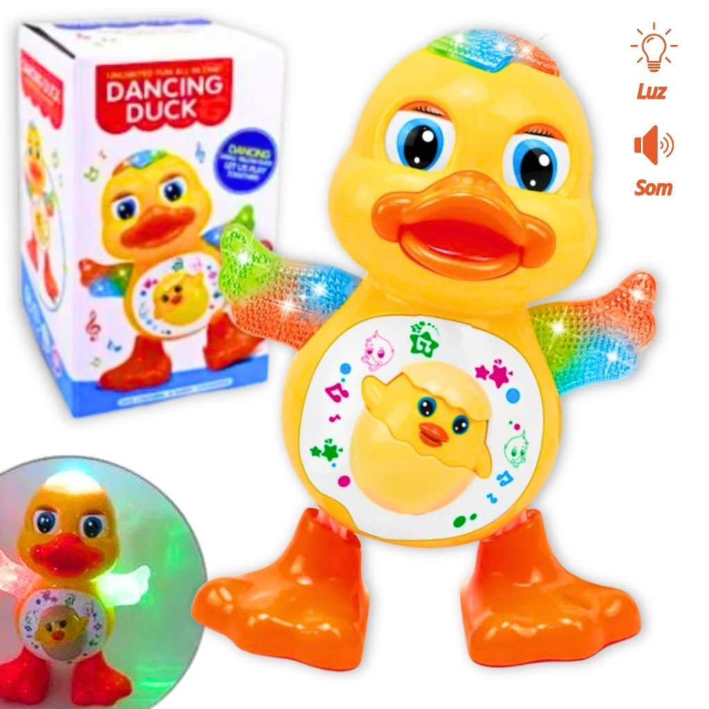 Patinho Dançante Brinquedo Musical Para Bebê C/Som e Luz