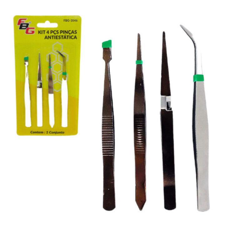 Kit 4 Pinças Antiestética Ferramenta Pequenos Re