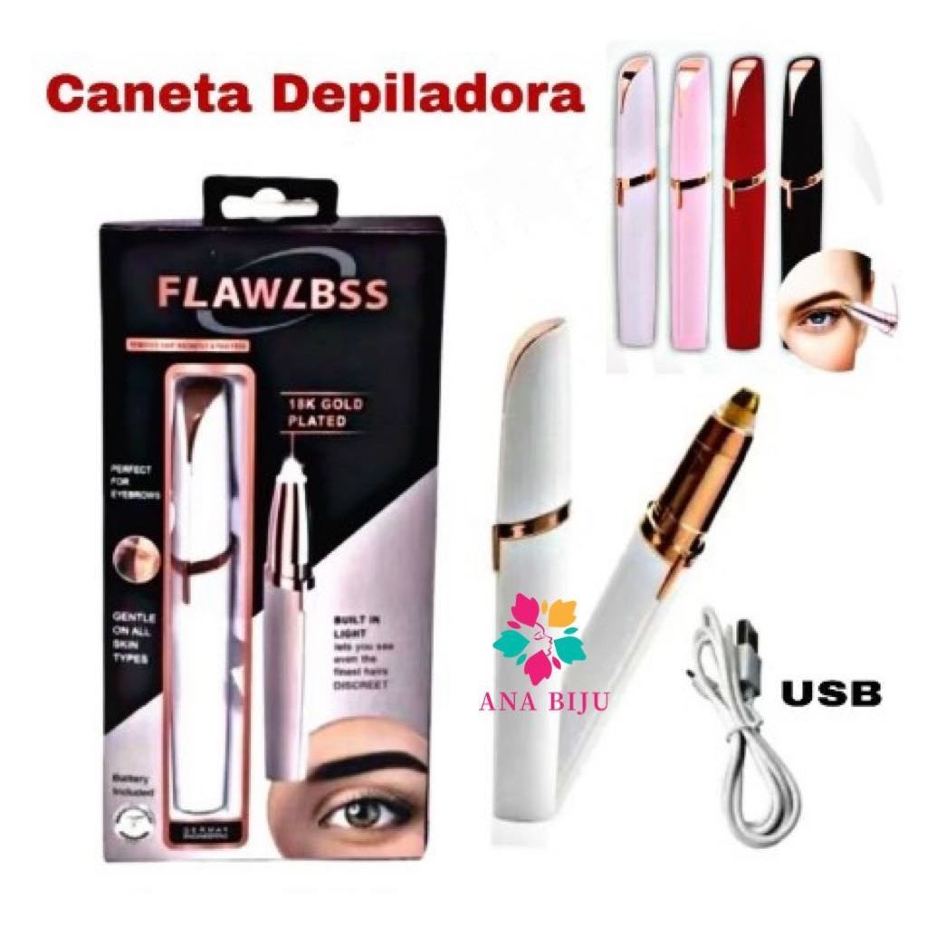 KIT 1/2 PCS Caneta Depiladora Para Sobrancelhas,Nariz, Buçu, Elétrica Recarregável USB