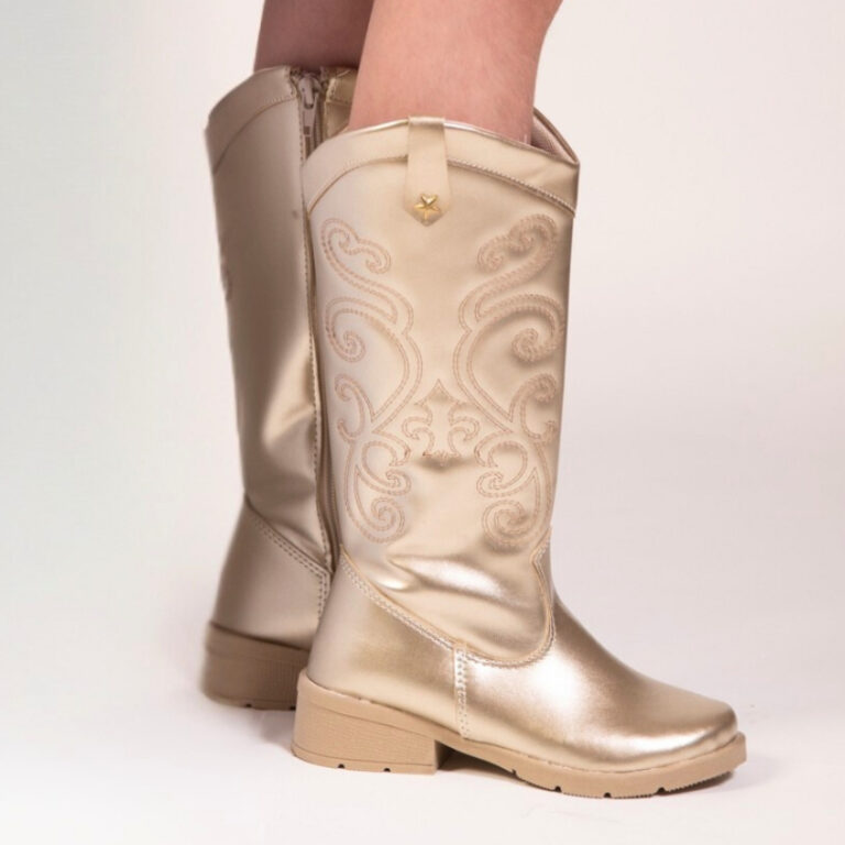 Bota Infantil Menina Texana Boiadeira Cano Alto Do