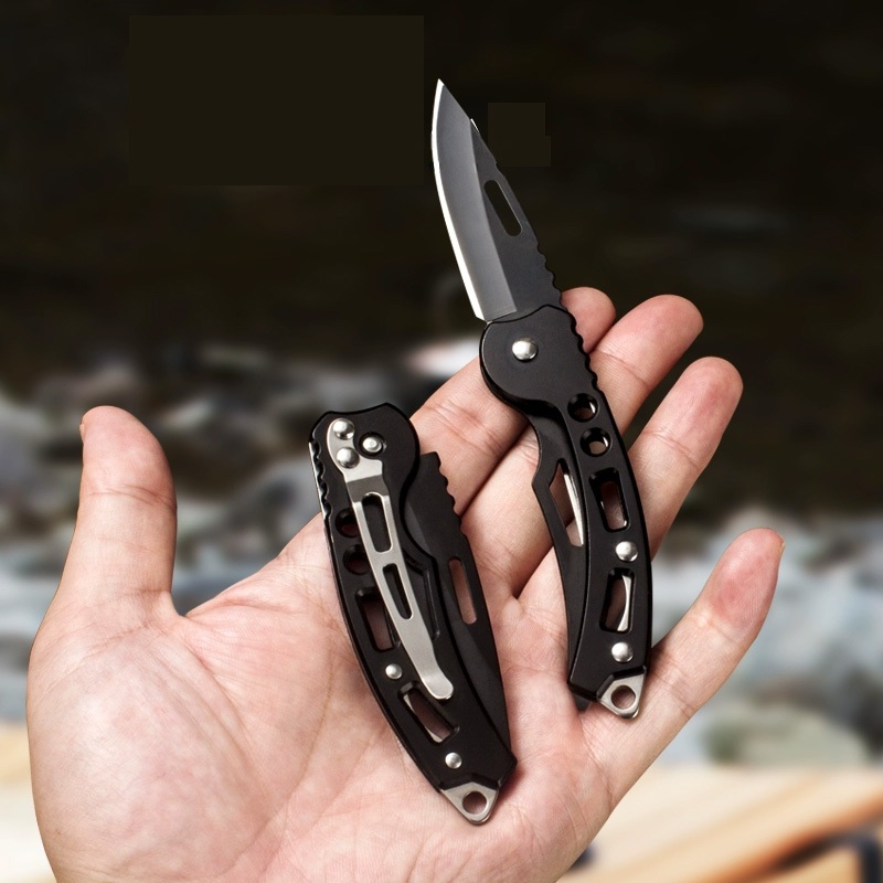 Canivete Dobrável De Aço Inoxidável Com Chaveiro Para Acampamento Resistência Pesca Caminhada