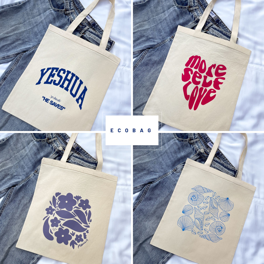 ecobag estampada, varios modelos bolsa em algodão cru