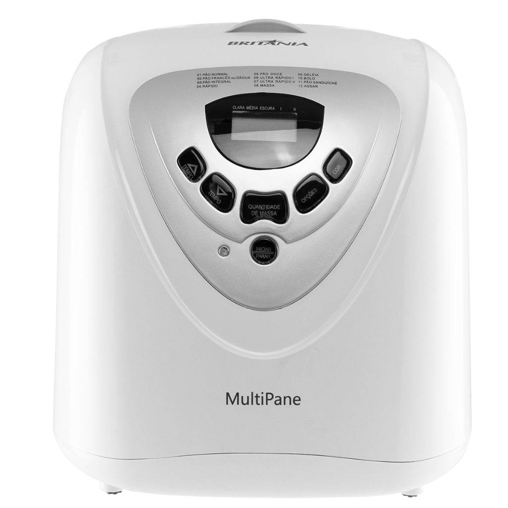 Panificadora Elétrica Britânia Multipane, 12 Programações, 3L, 550W, Branca, 127V