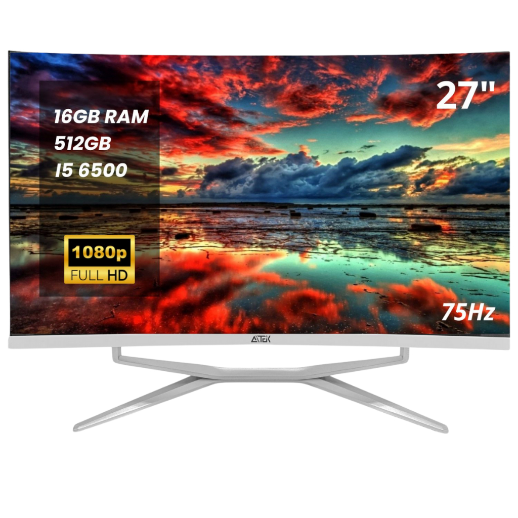 Computador All-in-One 27 Curvo i5 16GB RAM 512GB HD Tela VA Full HD Wi-Fi 5GHz com Alto-Falante