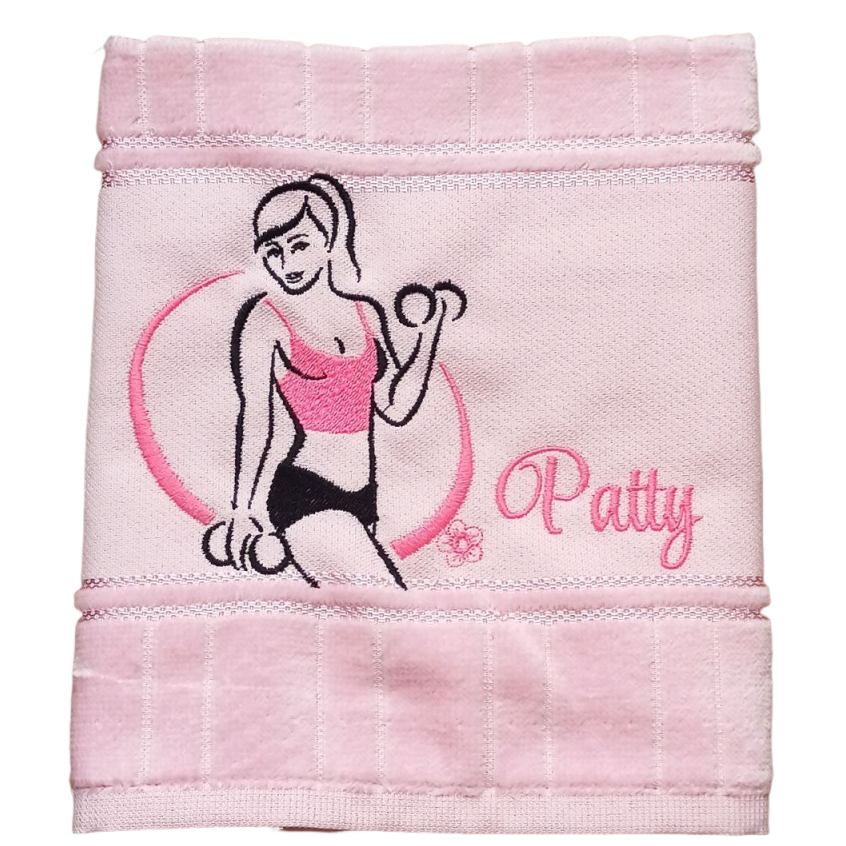 Toalha 30x45cm + nome bordado tema academia