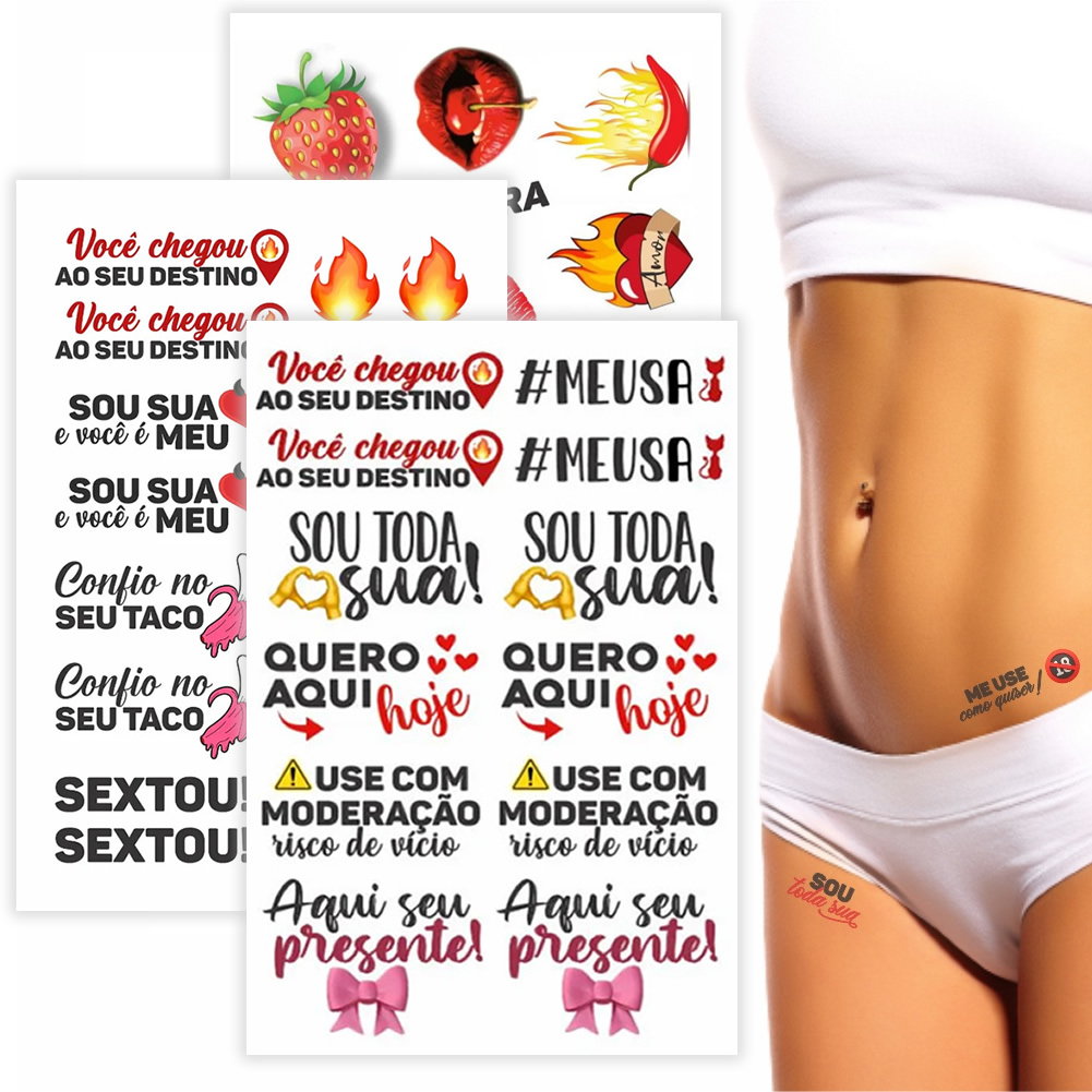 44 Tatuagens Temporárias Intima Pós Depilação – Tatuagem Fake