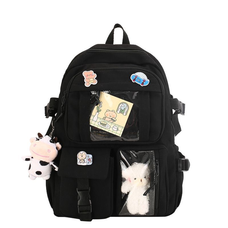Mochila Feminina Escolar Passeio Coreano Grande Capacidade Com Chaveiro Impermeável