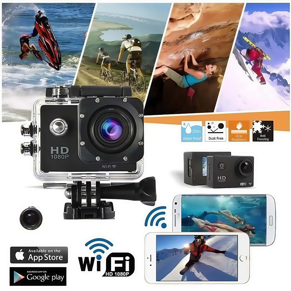Câmera Esportiva À Prova Dágua Kit De Viagem Ação DV 1080P Full HD Conjunto De Câmeras De Vídeo FLUX