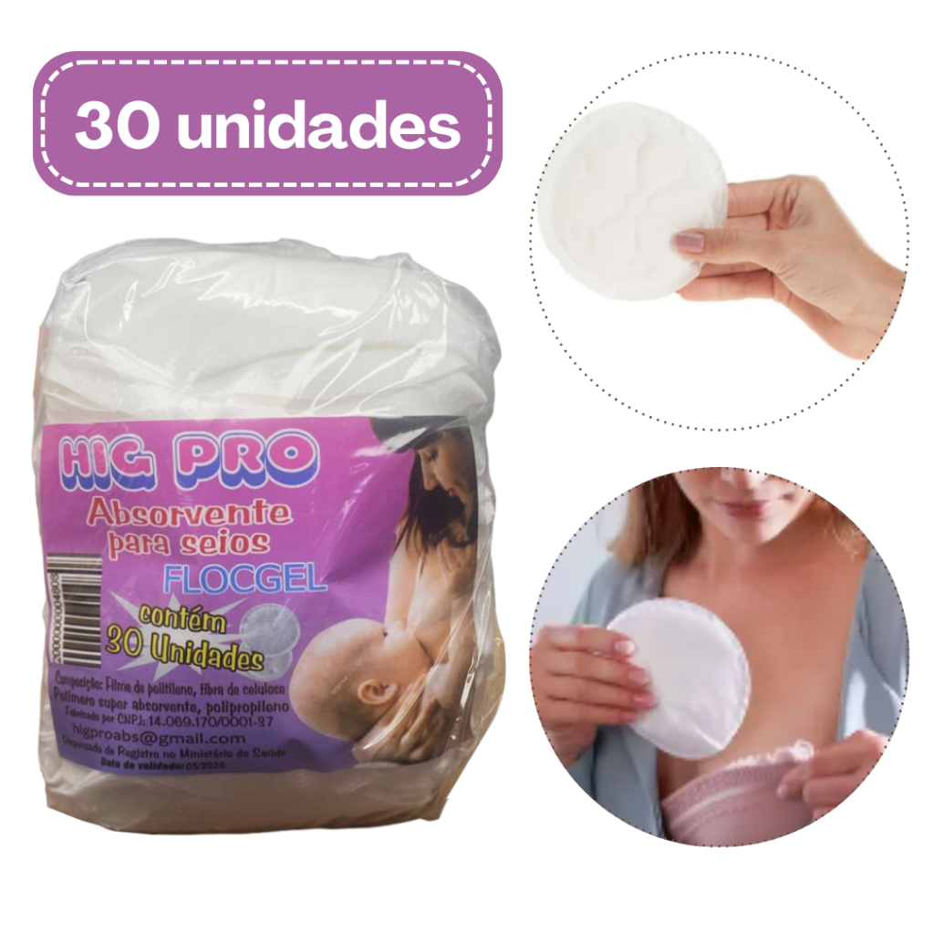 Absorvente De Seios Higpro 30 Unidades  DIA E NOITE