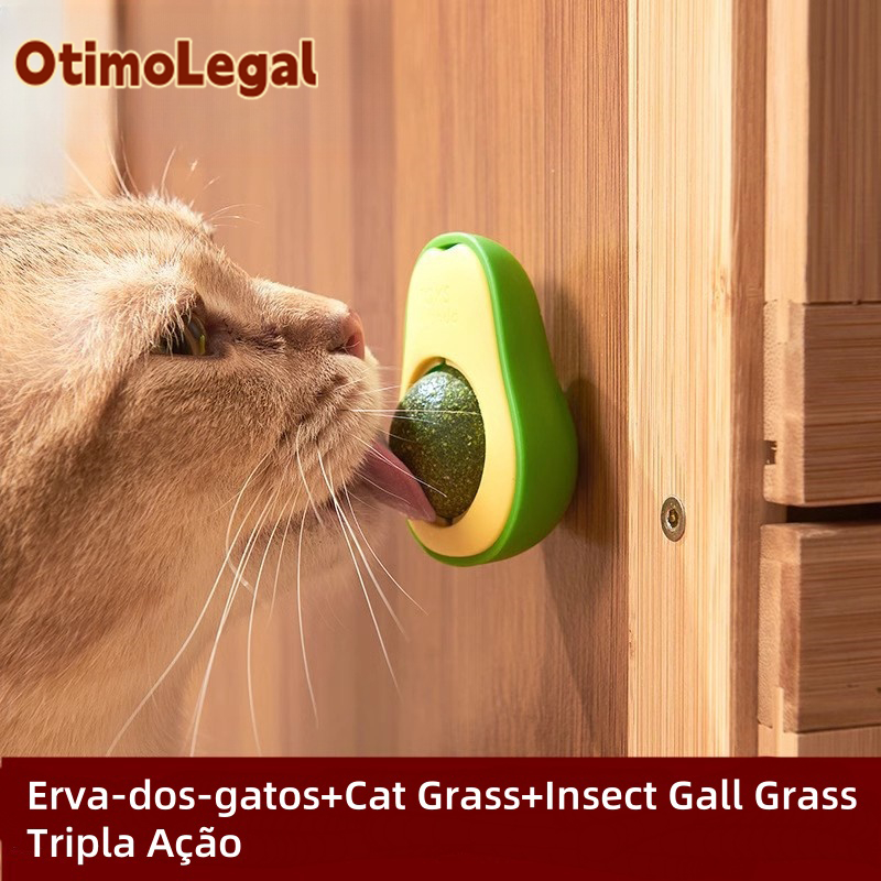 Kit 4/3/2/1 Abacate De Brinquedo Para Gatos Com Catnip Erva Gato Natural Otimolegal