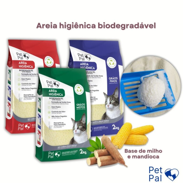 1 Pacote 2kg Areia Higiênica Biodegradável Para 