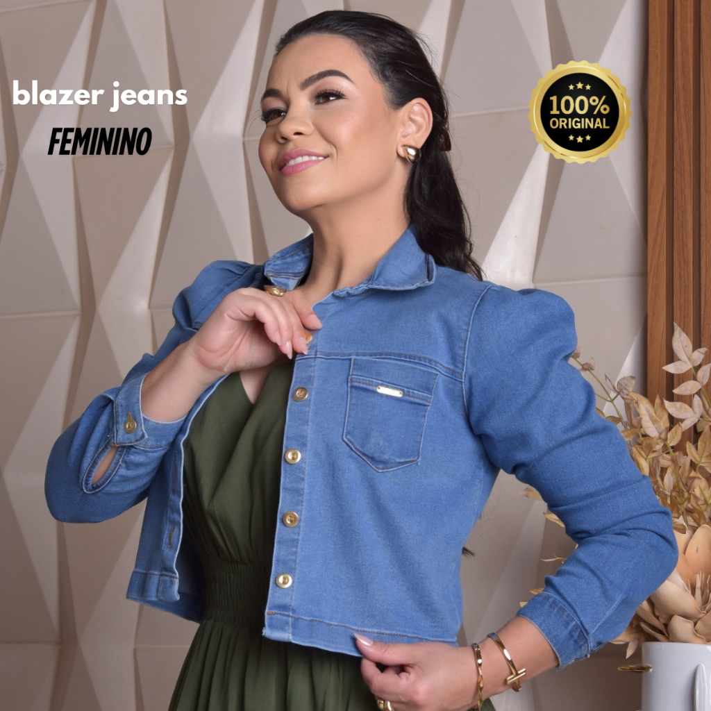 jaqueta feminina confortável, jaqueta jeans feminina tradicional