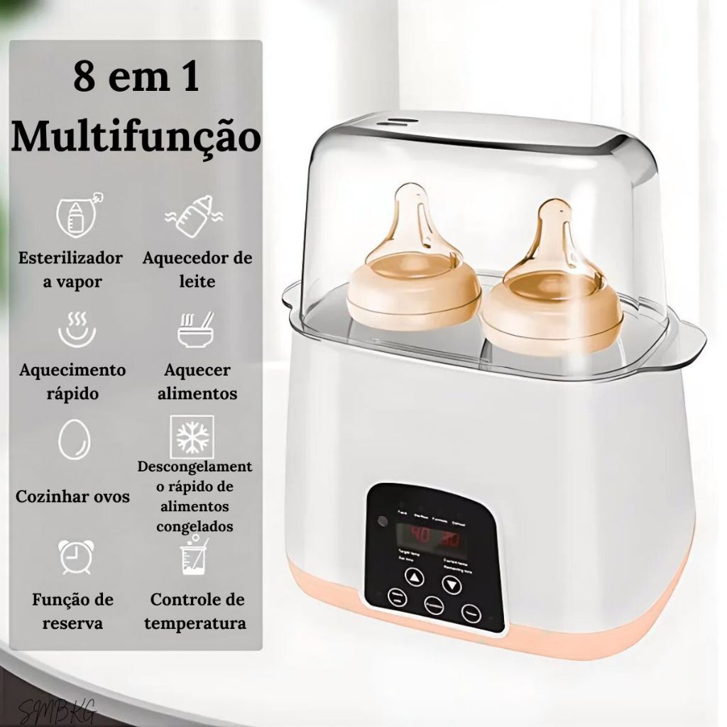 8 em 1 Esterilizador e aquecedor Automático (BNZ-532) de Mamadeiras com cronômetro e visor digital