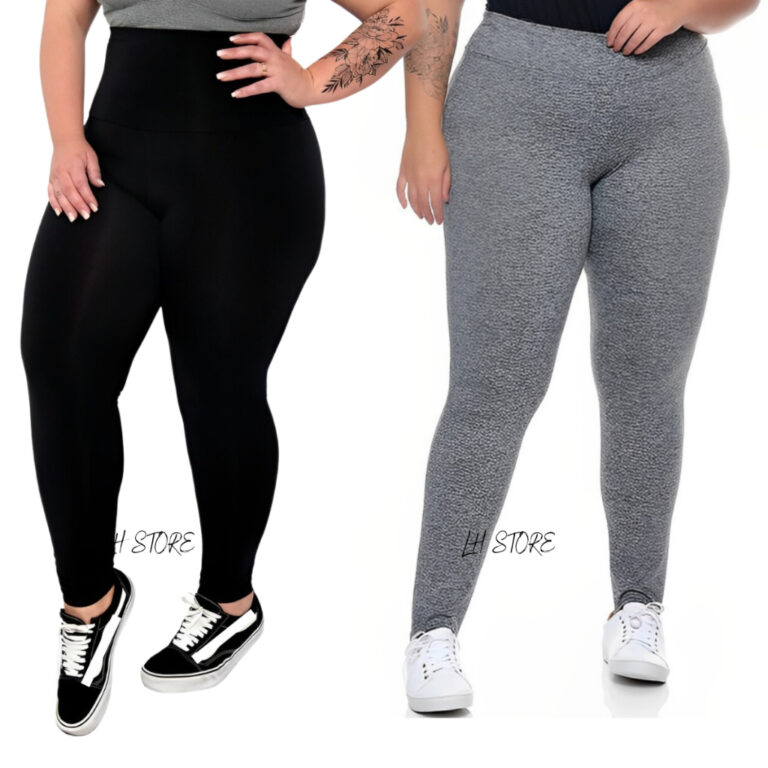 Kit 2 Calça Plus Size Legging Flanelada Forrada F