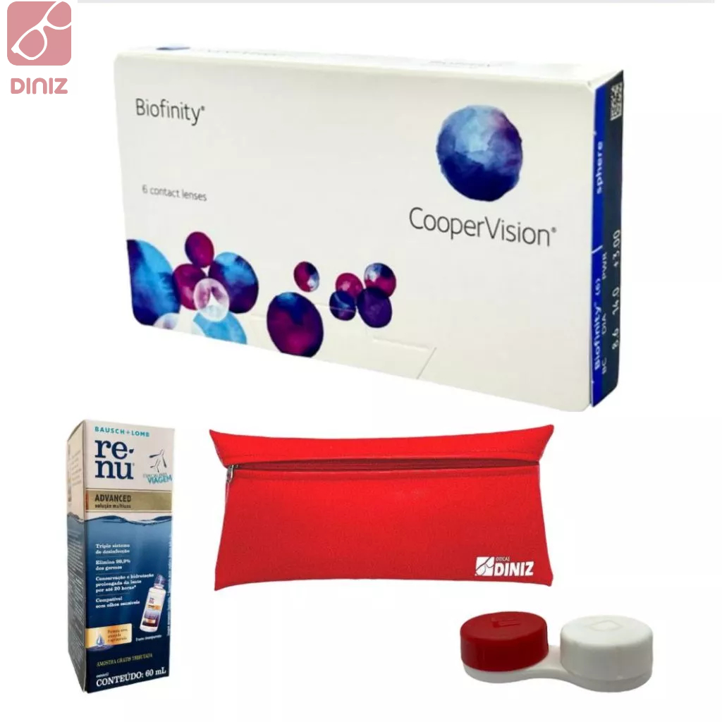 Lente de Contato Biofinity Coopervision Mensal 06 unidades +Estojo