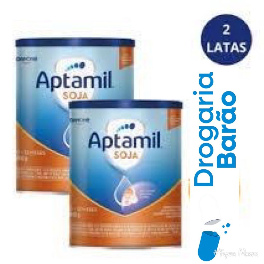 kit c/ 2 unidades aptamil soja 800g nova embalagem