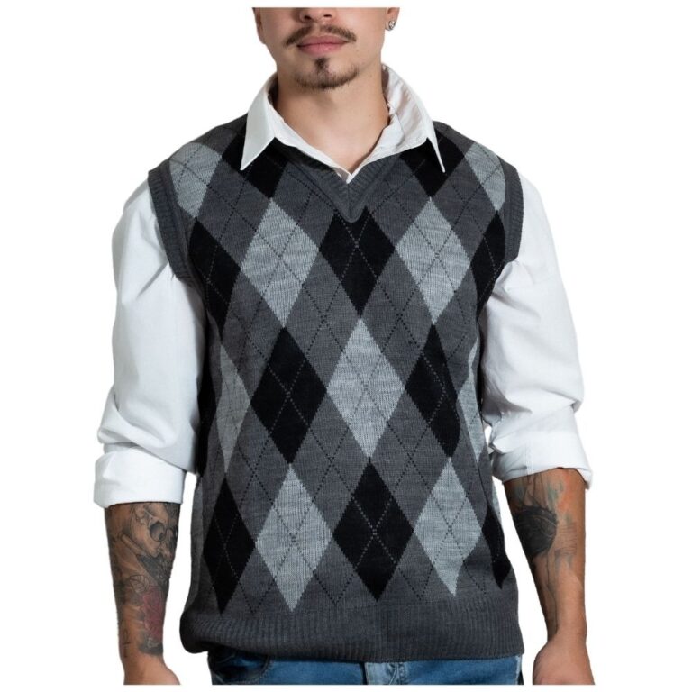 Colete Social Preto Masculino Gola V Tricô Colete