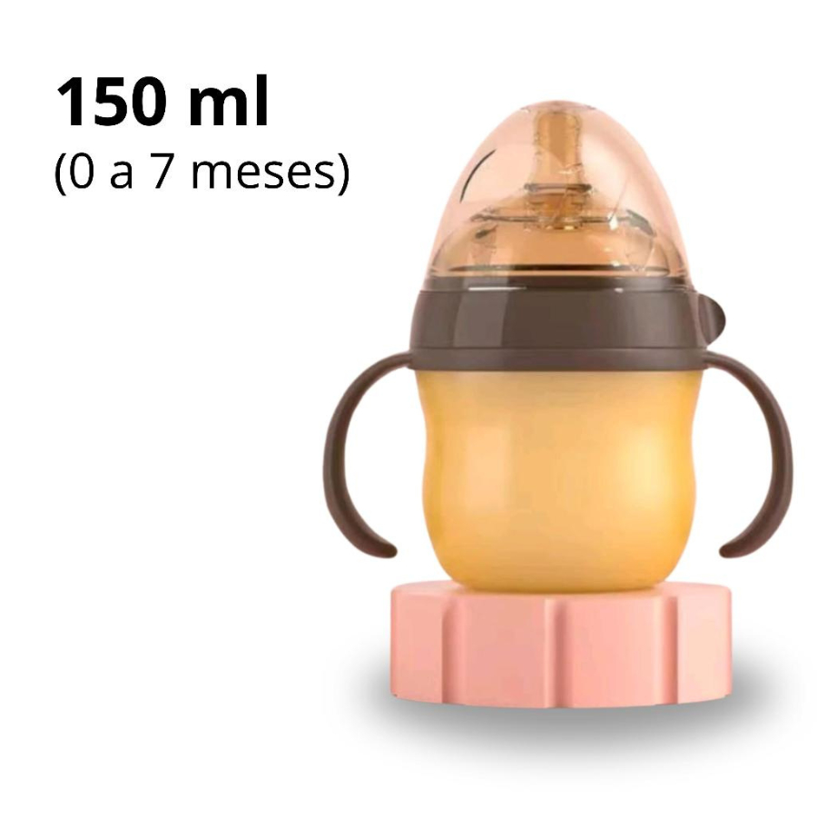 Mamadeira Silicone Anti-cólica Igual Peito Materno 150ml Marrom