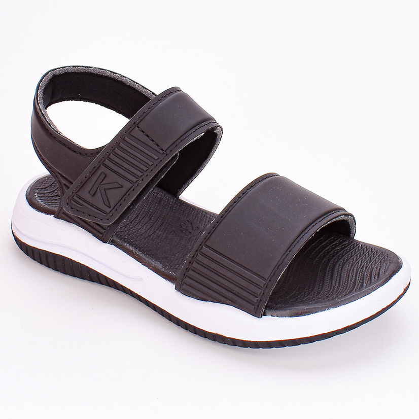Sandália Papete Infantil Masculina Kidy Fly Básica Preto e Branco Antiderrapante Escolar