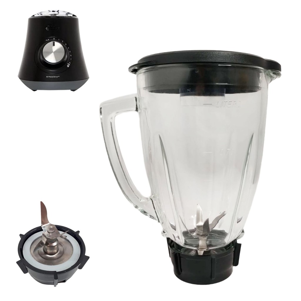 Kit para Liquidificadores Oster e Osterizer Blend com Jarra de Vidro Redondo Tampa e Lâmina